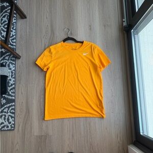 Women Size Small Nike Vibrant Orange Tee with White Logo